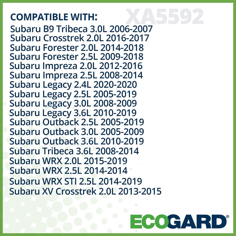 فلتر هواء المحرك الفاخر من ECOGARD XA5592 يناسب سوبارو أوتباك 2.5L 2005-2019 فورستر 2.5L 2009-2018 ليجاسي 2.5L 2005-2019 امبريزا 2.0L 2012-2016 أوتباك 3.6L 2010-2019 - Image 3